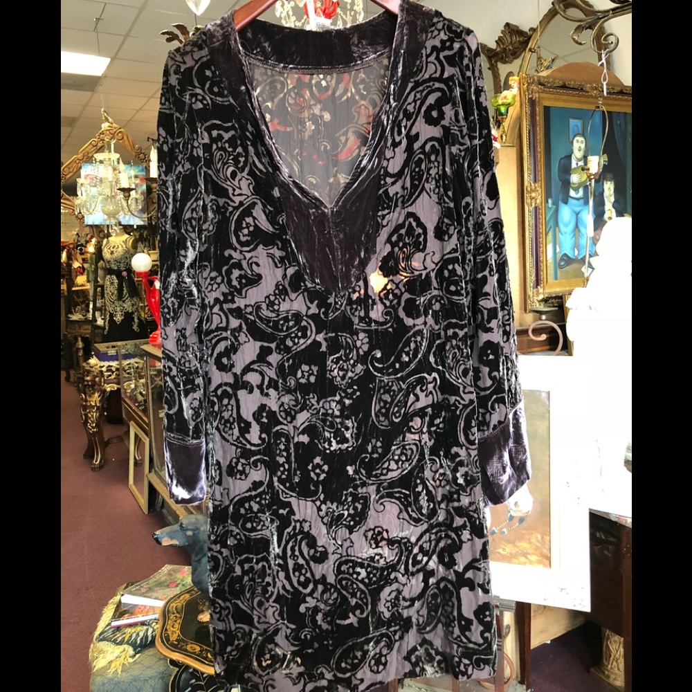 vintage SHARAGANO Crushed velvet tunic